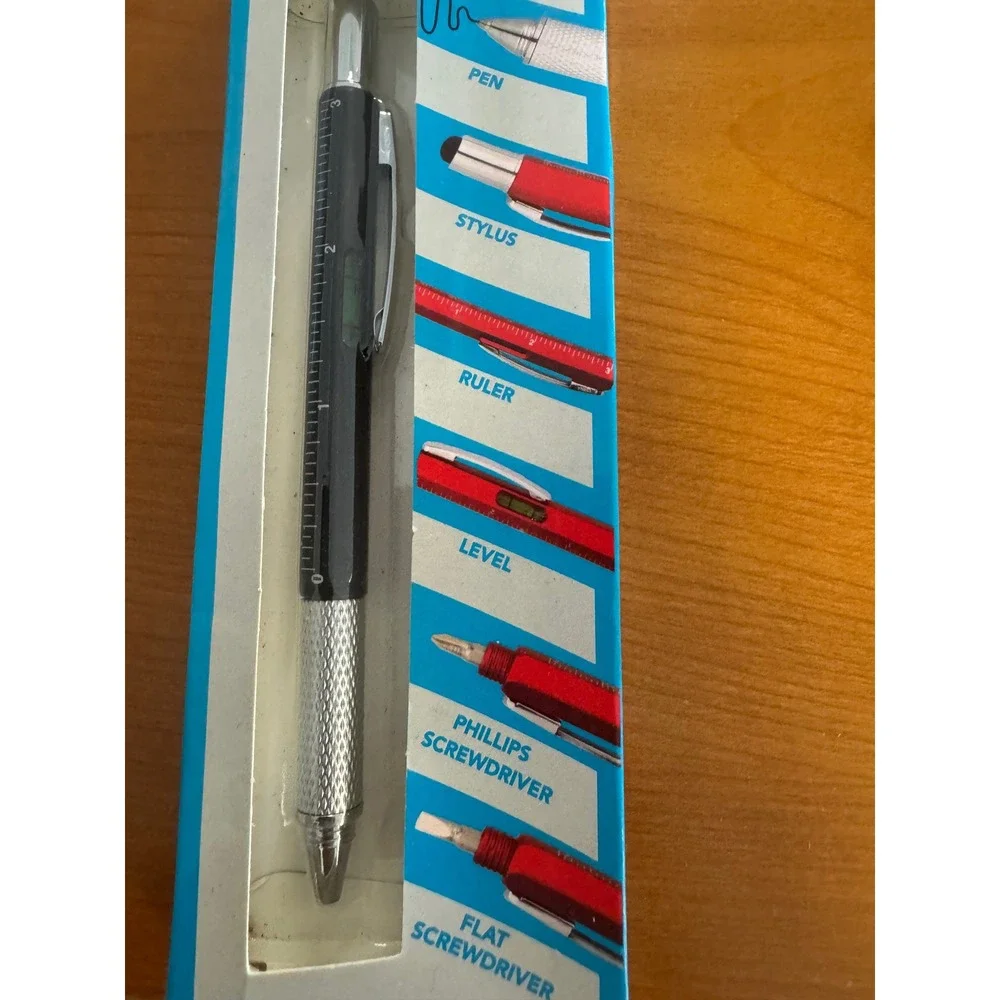 Greenbrier 6-in-1 Multitool Stylus Pen Black Ink Ruler Level Screwdriver NEW - Picture 3 of 7